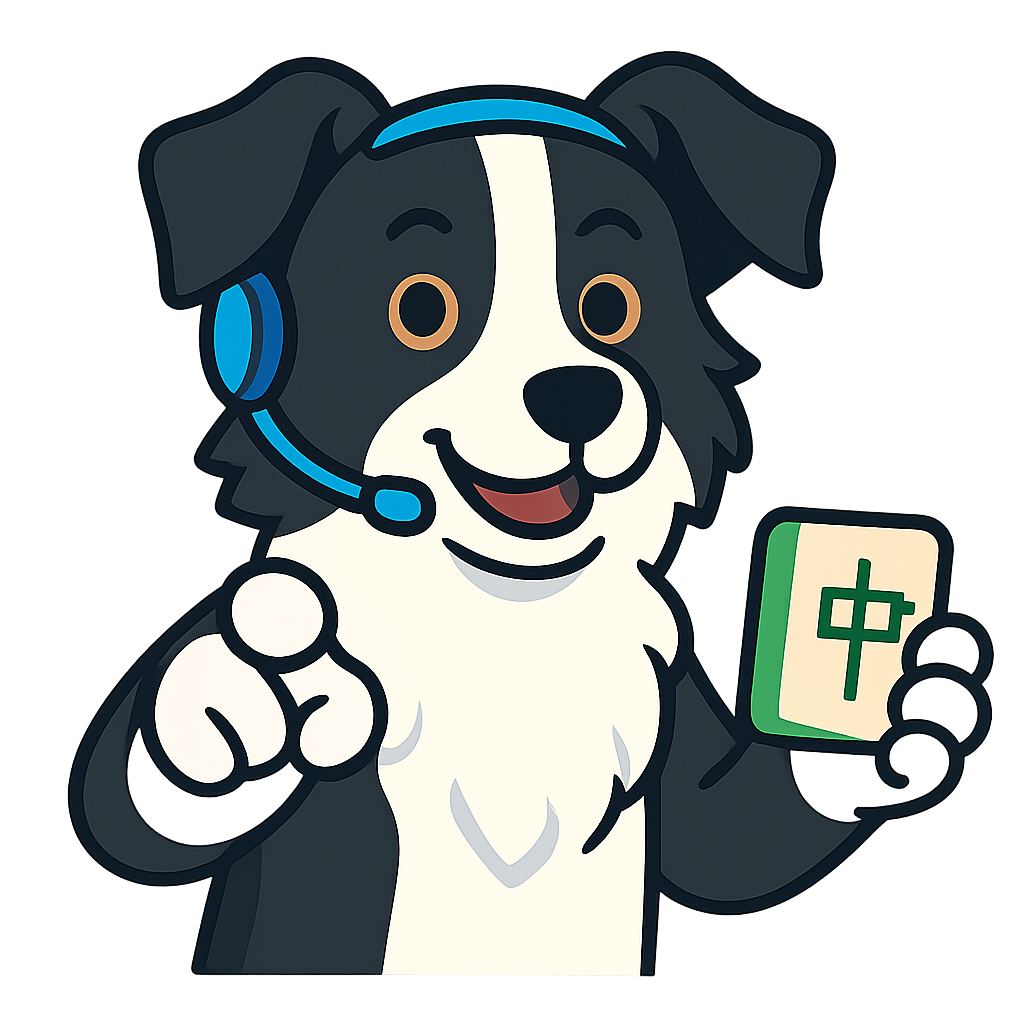 麻宝 AI 教练,戴着耳机讲解牌局